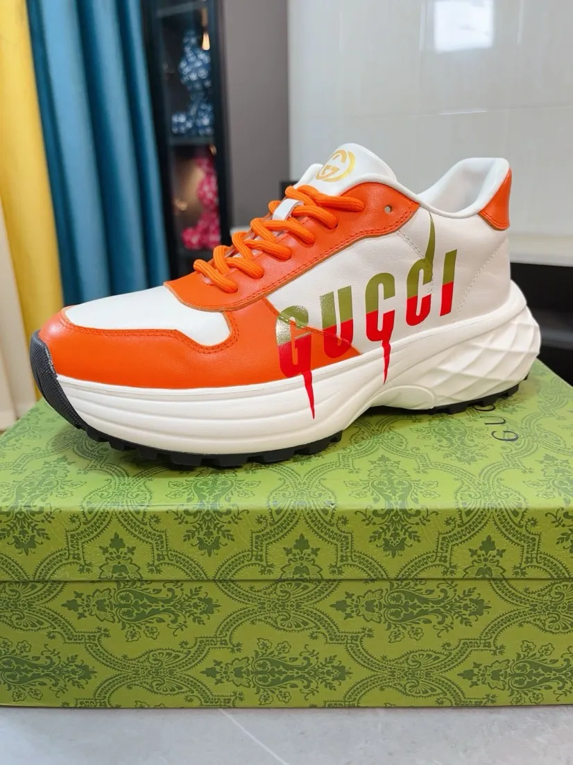 Men's shoes 💰520🌹🌹【GUCCI】pop-up casual sneakers with daddy outsole, breathable and comfortable, easy to walk, a versatile style for trendy men, upper with cowhide edge and outsole with 3D upper printing➕genuine leather lining➕Gucci's popular original outsole, sports and running style, super comfortable. Code number 38-44